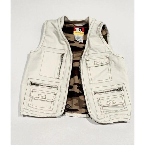 Sprockets Toddler Boys Fishing Vest Khaki Utility Zipper 6 Pockets Camo 18M - Picture 8 of 10